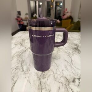 Stanley Purple Travel Mug with Handle and Straw